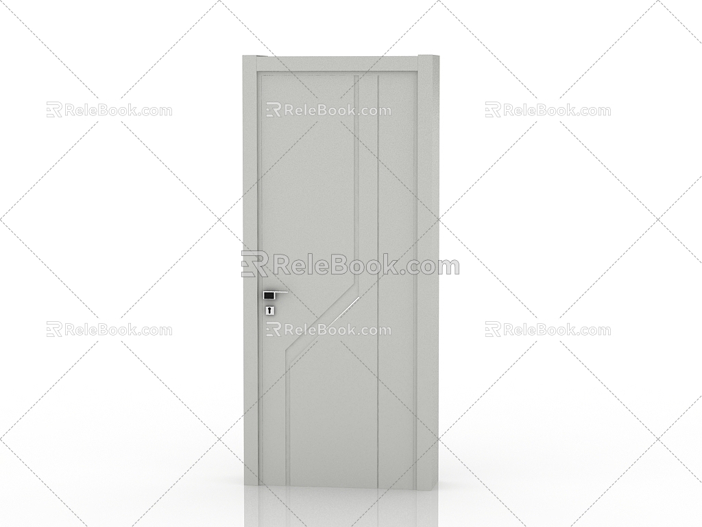 Modern solid wood door interior door door 3d model