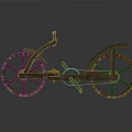 Vintage Wooden Bicycle Design Featuring Spoked Wheels And Ornate Carved Frame Details