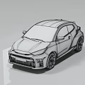 Silver Sleek Sporty Hatchback Car Featuring Black Roof Black Wheels And Modern Front Design