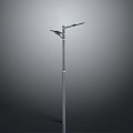 Modern Street Light Design With Two Lamp Heads And Metallic Pole