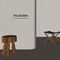 Quiet and Antique Style Shoe Changing Stool Log Stool Low Stool Dressing Stool 3d model