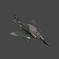 3D Model of Military Fighter Jet with Camouflage Paint and Mounted Missiles