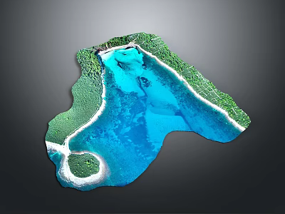 Commercial Aerial Drone Capturing Tropical Island Landscape With Blue Waters 3d model