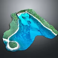 Commercial Aerial Drone Capturing Tropical Island Landscape With Blue Waters