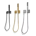 Handheld Shower Head With Black Gold Silver Color Options And Flexible Hose