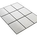 Square Carpet With Modern Geometric Design Gray Square Tiles And Black Borders