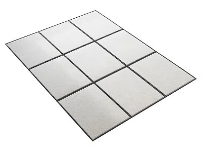 Square Carpet With Modern Geometric Design Gray Square Tiles And Black Borders 3d model