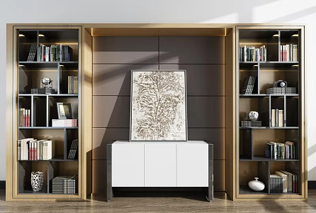 Modern bookcase 3d model