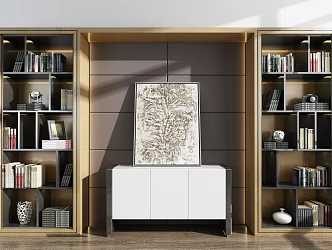 Modern bookcase 3d model