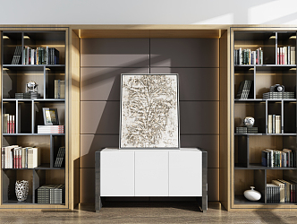 Modern bookcase 3d model