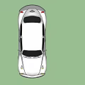 Classic White Volkswagen Beetle Car Exterior With Blue Sky And Green Grass