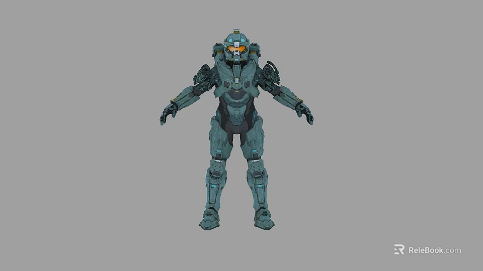 Game And Movie Character Wearing Blue Mechanical Sci Fi Armor As Futuristic Soldier 3d model 