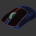 Black Computer Mouse Resembling Small Rodent With Green Light On Dark Background 3d model