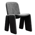 Modern Minimalist Single Chair With Textured Fabric Upholstery Ergonomic Curved Seat And Multiple Color Options