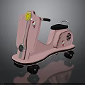 Pink Hello Kitty Kids Toy Motorcycle With Black Seat Yellow Headlight And Wheels