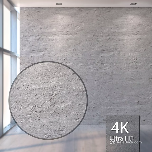 Circular Concrete Component With Gray Wall Texture In 4K Interior Design 3d model