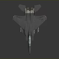 Gray Fighter Jet Model With Twin Tail Fins And Weapon Attachments On Dark Background
