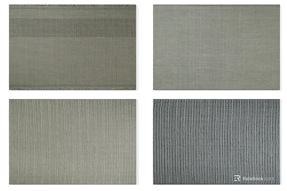 Gray Square Rugs With Different Woven Textures And Neutral Tones For Home Use 3d model