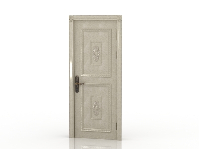 European-style interior door solid wood door 3d model