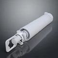 3D Rendered White Fragmentation Grenade Prototype With Handle And Safety Pin Design