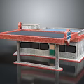3D Architectural Model Equipment With Red Roof Edge Gray Walls And Window