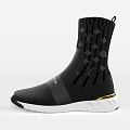 Black Knit Socks Shoes With Star Patterns Louis Vuitton Logo And White Soles