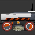 White Gray Orange Red Cleaning Robot With Large Wheels Brush And Antenna Design