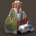 Detailed Colorful Spaceship Models With Different Designs And Various Colors For Space Toys