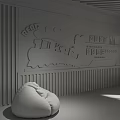 Children's Cultural Wall With Cartoon Train Reading And Future Elements