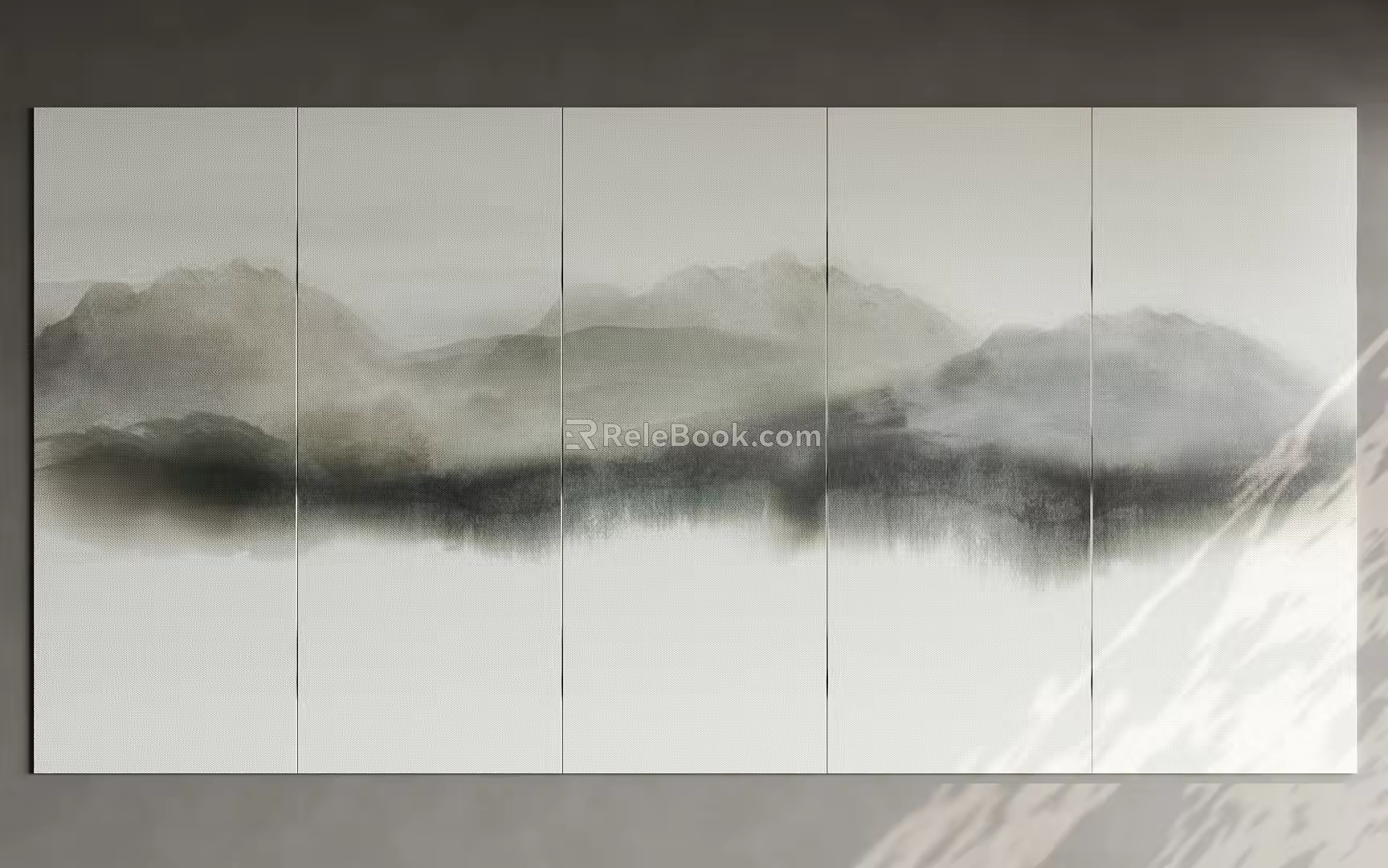 New Chinese Style Background Wall Panel Soft Bag Hard Bag 3d model