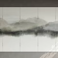 New Chinese Style Background Wall Panel Soft Bag Hard Bag 3d model