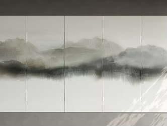 New Chinese Style Background Wall Panel Soft Bag Hard Bag 3d model