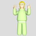 Cartoon character game 3d model