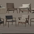 Leisure Chairs In Various Modern Designs With Rattan Fabric And Wooden Frames