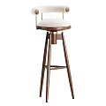 Elegant Modern Bar Stools With Wooden Frame And Upholstered Seat Design