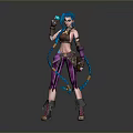 Stylish Women's Leather Apparel With Purple Pants And Casual Boots Design