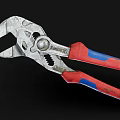 Professional Adjustable Wrench With Red And Blue Handles Silver Metal Body