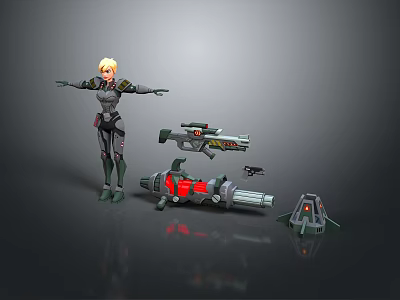 Lady Soldier Female Detective Female Hit Warrior Samurai Soldier Detective Agent Hit 3d model