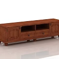 Traditional Wooden TV Stand With Drawers Cabinet Doors And Storage Compartments
