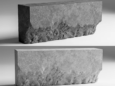 Modern Stone Reception Desk With Natural Textured Surface And Minimalist Style 3d model