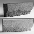 Modern Stone Reception Desk With Natural Textured Surface And Minimalist Style