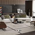 Modern Poliform living room 3d model