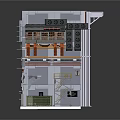 Industrial Machinery Structure With Pipes Control Panels Platform And Storage Boxes