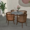 Nordic leisure table and chair combination 3d model