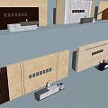 Various Modern Reception Desk Designs With Wooden Counter And Stone Wall Panels