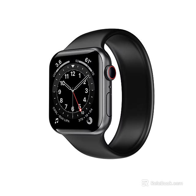 Modern Smartwatch With Black Strap Square Dial And Digital Time 3d model 