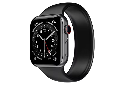 Modern Smartwatch With Black Strap Square Dial And Digital Time 3d model
