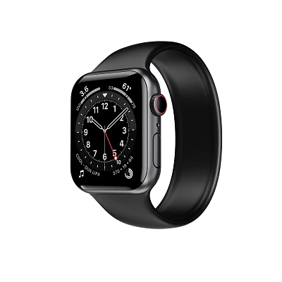 Modern Smartwatch With Black Strap Square Dial And Digital Time 3d model