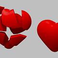 Red Heart Photo Check in Spot With Broken And Whole Shapes