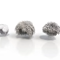 Three Realistic Organ Models With Detailed Hair Structures On White Background